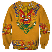 Haiti Flag Traditional Dashiki Sweatshirt Yellow Color