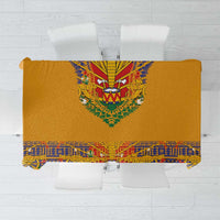 Haiti Flag Traditional Dashiki Tablecloth Yellow Color