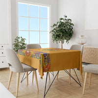 Haiti Flag Traditional Dashiki Tablecloth Yellow Color