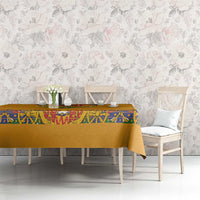 Haiti Flag Traditional Dashiki Tablecloth Yellow Color