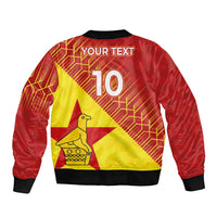 Custom Zimbabwe Cricket Bomber Jacket Flame Warriors Zimbabwe Spirit - Wonder Print Shop
