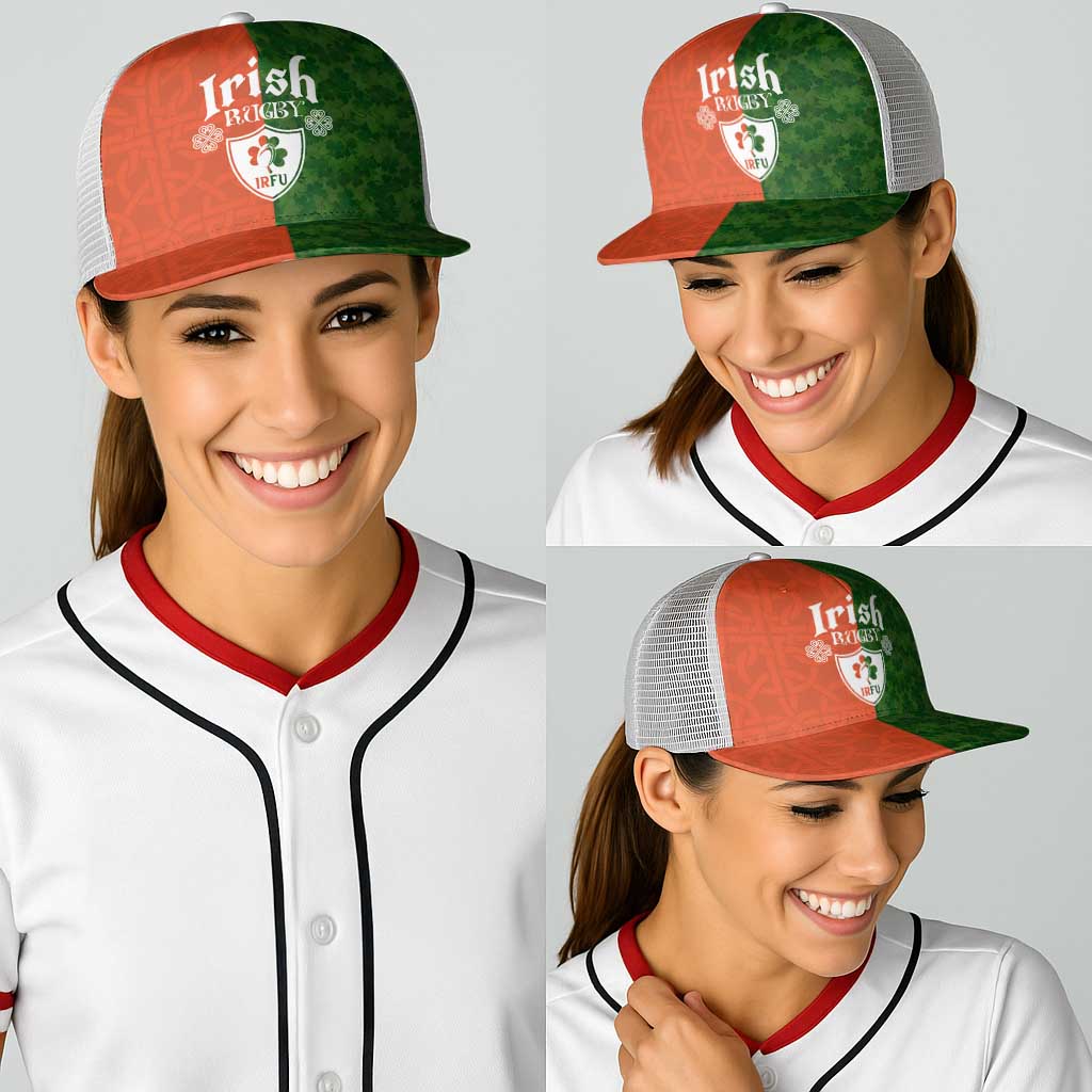 Irish Rugby Baseball Net Cap Shamrock with Celtics Vibes The Half Style - Wonder Print Shop