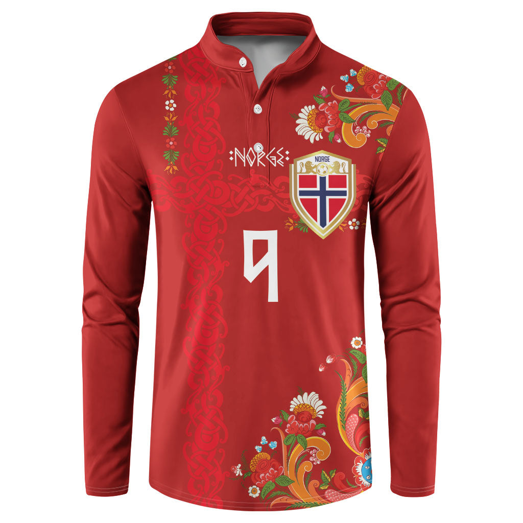 Custom Norway Football Button Sweatshirt Norge Viking and Rosemaling Ornament