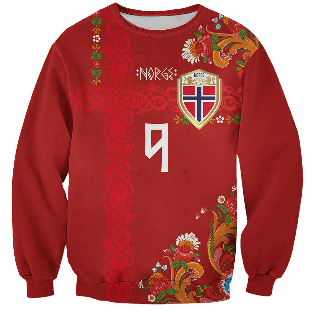 Custom Norway Football Sweatshirt Norge Viking and Rosemaling Ornament