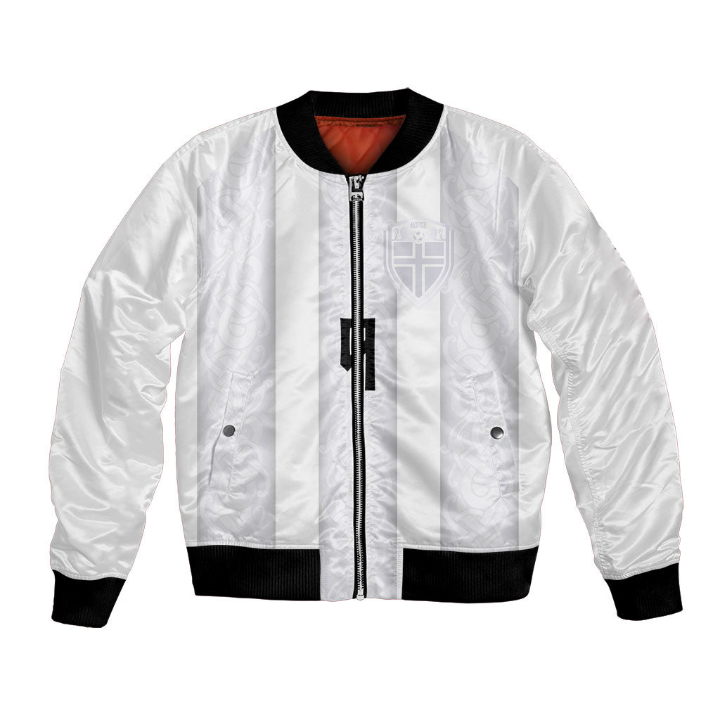 Custom Norway Football Bomber Jacket Norge Viking Ornament Whiteout