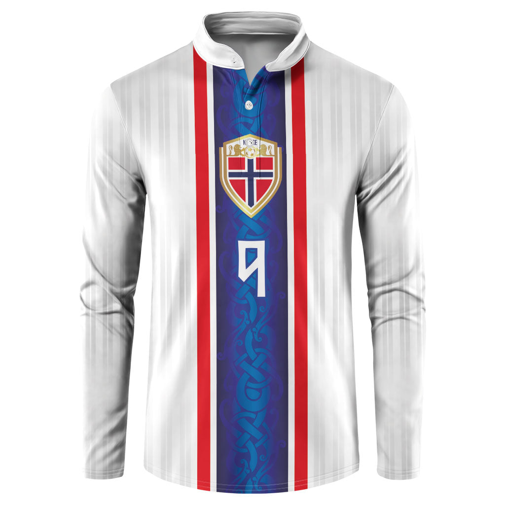 Custom Norway Football Button Sweatshirt Norge Viking Ornament Vertical Stripe Sporty Style