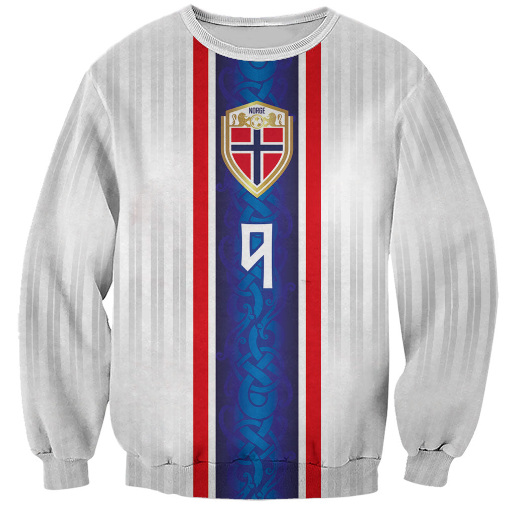 Custom Norway Football Sweatshirt Norge Viking Ornament Vertical Stripe Sporty Style