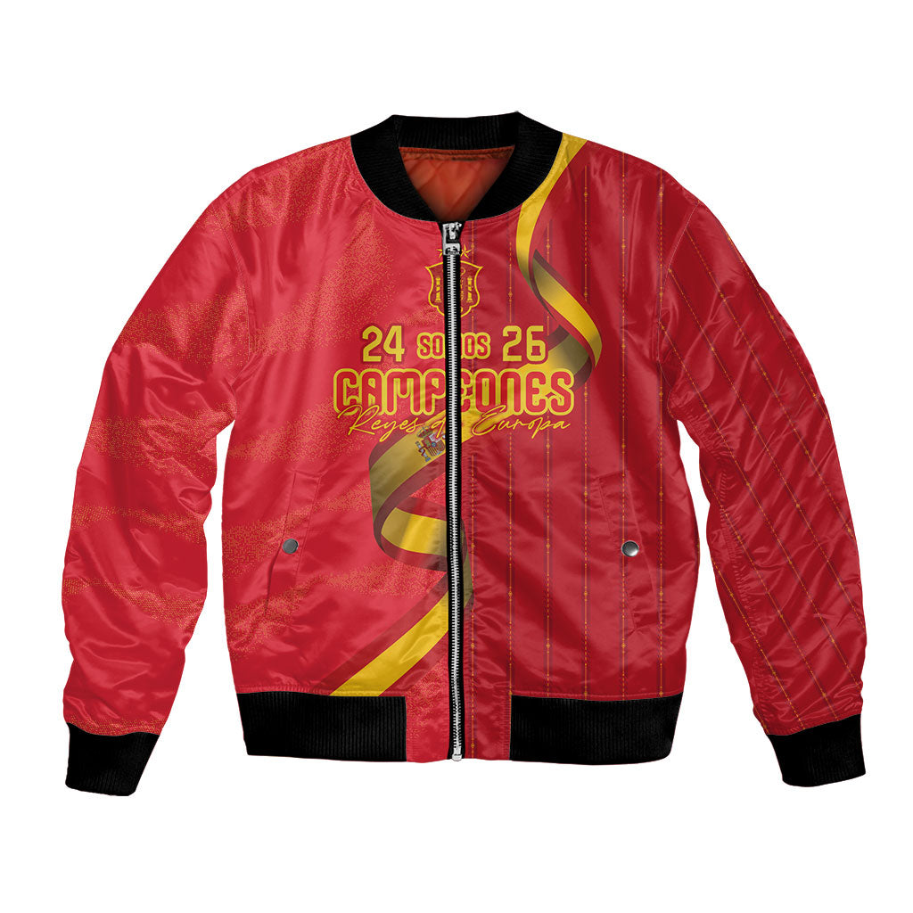 Custom Spain Football Bomber Jacket World Champions and Kings of Europe