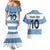 Custom Argentina Rugby 2024 Couples Matching Mermaid Dress and Hawaiian Shirt Vamos Los Pumas with Jaguar and Floral Pattern - Wonder Print Shop