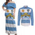 Custom Argentina Rugby 2024 Couples Matching Off Shoulder Maxi Dress and Long Sleeve Button Shirt Vamos Los Pumas with Jaguar and Floral Pattern - Wonder Print Shop