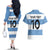 Custom Argentina Rugby 2024 Couples Matching Off The Shoulder Long Sleeve Dress and Hawaiian Shirt Vamos Los Pumas with Jaguar and Floral Pattern - Wonder Print Shop