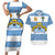 Custom Argentina Rugby 2024 Couples Matching Short Sleeve Bodycon Dress and Hawaiian Shirt Vamos Los Pumas with Jaguar and Floral Pattern - Wonder Print Shop