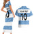 Custom Argentina Rugby 2024 Couples Matching Short Sleeve Bodycon Dress and Hawaiian Shirt Vamos Los Pumas with Jaguar and Floral Pattern - Wonder Print Shop