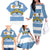 Custom Argentina Rugby 2024 Family Matching Off The Shoulder Long Sleeve Dress and Hawaiian Shirt Vamos Los Pumas with Jaguar and Floral Pattern - Wonder Print Shop