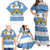 Custom Argentina Rugby 2024 Family Matching Off Shoulder Maxi Dress and Hawaiian Shirt Vamos Los Pumas with Jaguar and Floral Pattern - Wonder Print Shop