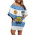 Custom Argentina Rugby 2024 Off Shoulder Short Dress Vamos Los Pumas with Jaguar and Floral Pattern - Wonder Print Shop