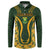 Custom South Africa Rugby 2024 Button Sweatshirt Go Champion Springboks and Kente Pattern - Wonder Print Shop