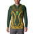 Custom South Africa Rugby 2024 Button Sweatshirt Go Champion Springboks and Kente Pattern - Wonder Print Shop