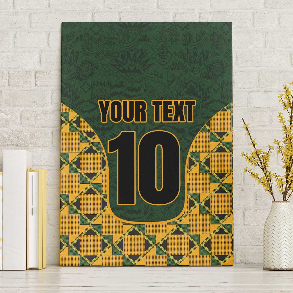 Custom South Africa Rugby 2024 Canvas Wall Art Go Champion Springboks and Kente Pattern - Wonder Print Shop