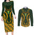 Custom South Africa Rugby 2024 Couples Matching Long Sleeve Bodycon Dress and Long Sleeve Button Shirt Go Champion Springboks and Kente Pattern - Wonder Print Shop