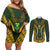 Custom South Africa Rugby 2024 Couples Matching Off Shoulder Short Dress and Long Sleeve Button Shirt Go Champion Springboks and Kente Pattern - Wonder Print Shop