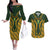 Custom South Africa Rugby 2024 Couples Matching Off The Shoulder Long Sleeve Dress and Hawaiian Shirt Go Champion Springboks and Kente Pattern - Wonder Print Shop