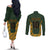 Custom South Africa Rugby 2024 Couples Matching Off The Shoulder Long Sleeve Dress and Long Sleeve Button Shirt Go Champion Springboks and Kente Pattern