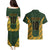 Custom South Africa Rugby 2024 Couples Matching Puletasi and Hawaiian Shirt Go Champion Springboks and Kente Pattern - Wonder Print Shop