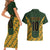 Custom South Africa Rugby 2024 Couples Matching Short Sleeve Bodycon Dress and Hawaiian Shirt Go Champion Springboks and Kente Pattern - Wonder Print Shop