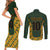 Custom South Africa Rugby 2024 Couples Matching Short Sleeve Bodycon Dress and Long Sleeve Button Shirt Go Champion Springboks and Kente Pattern - Wonder Print Shop