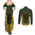 Custom South Africa Rugby 2024 Couples Matching Summer Maxi Dress and Long Sleeve Button Shirt Go Champion Springboks and Kente Pattern - Wonder Print Shop