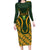 Custom South Africa Rugby 2024 Family Matching Long Sleeve Bodycon Dress and Hawaiian Shirt Go Champion Springboks and Kente Pattern - Wonder Print Shop