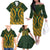 Custom South Africa Rugby 2024 Family Matching Off The Shoulder Long Sleeve Dress and Hawaiian Shirt Go Champion Springboks and Kente Pattern - Wonder Print Shop