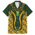 Custom South Africa Rugby 2024 Family Matching Off The Shoulder Long Sleeve Dress and Hawaiian Shirt Go Champion Springboks and Kente Pattern - Wonder Print Shop