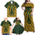 Custom South Africa Rugby 2024 Family Matching Off Shoulder Maxi Dress and Hawaiian Shirt Go Champion Springboks and Kente Pattern - Wonder Print Shop