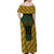 Custom South Africa Rugby 2024 Family Matching Off Shoulder Maxi Dress and Hawaiian Shirt Go Champion Springboks and Kente Pattern - Wonder Print Shop