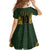 Custom South Africa Rugby 2024 Family Matching Off Shoulder Short Dress and Hawaiian Shirt Go Champion Springboks and Kente Pattern - Wonder Print Shop