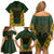 Custom South Africa Rugby 2024 Family Matching Off Shoulder Short Dress and Hawaiian Shirt Go Champion Springboks and Kente Pattern - Wonder Print Shop