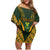 Custom South Africa Rugby 2024 Family Matching Off Shoulder Short Dress and Hawaiian Shirt Go Champion Springboks and Kente Pattern - Wonder Print Shop