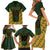 Custom South Africa Rugby 2024 Family Matching Short Sleeve Bodycon Dress and Hawaiian Shirt Go Champion Springboks and Kente Pattern - Wonder Print Shop