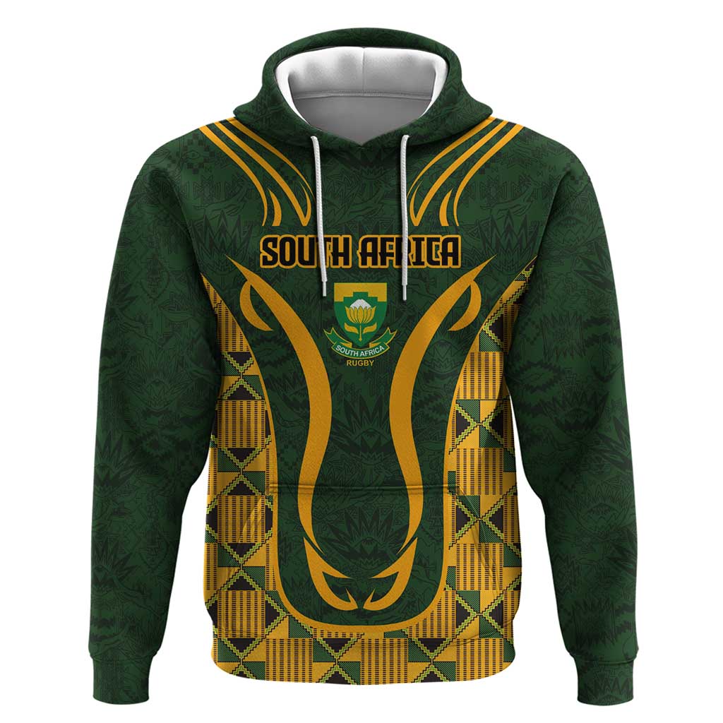 Custom South Africa Rugby 2024 Hoodie Go Champion Springboks and Kente Pattern - Wonder Print Shop