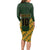 Custom South Africa Rugby 2024 Long Sleeve Bodycon Dress Go Champion Springboks and Kente Pattern - Wonder Print Shop