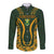 Custom South Africa Rugby 2024 Long Sleeve Button Shirt Go Champion Springboks and Kente Pattern - Wonder Print Shop