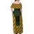 Custom South Africa Rugby 2024 Off Shoulder Maxi Dress Go Champion Springboks and Kente Pattern - Wonder Print Shop