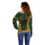 Custom South Africa Rugby 2024 Off Shoulder Sweater Go Champion Springboks and Kente Pattern - Wonder Print Shop