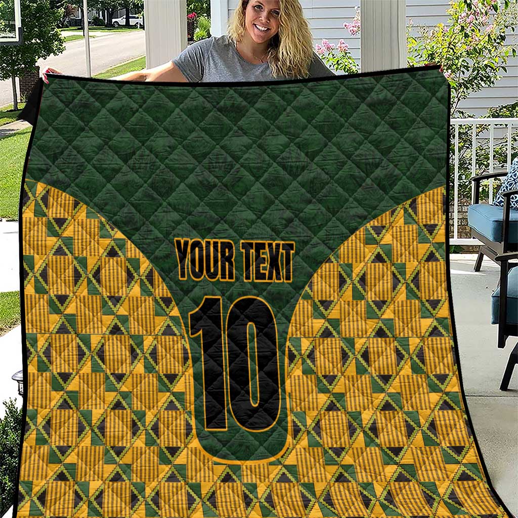 Custom South Africa Rugby 2024 Quilt Go Champion Springboks and Kente Pattern