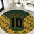 Custom South Africa Rugby 2024 Round Carpet Go Champion Springboks and Kente Pattern