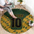 Custom South Africa Rugby 2024 Round Carpet Go Champion Springboks and Kente Pattern