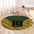 Custom South Africa Rugby 2024 Round Carpet Go Champion Springboks and Kente Pattern