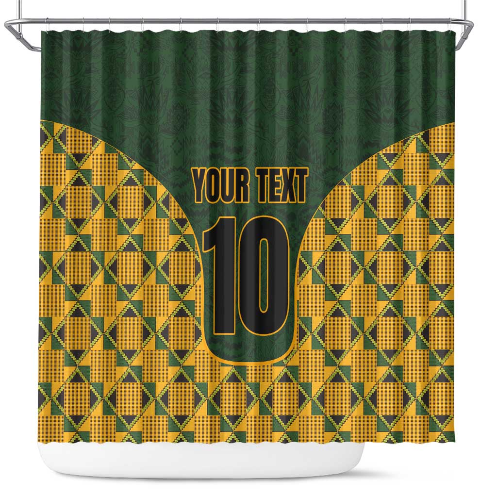 Custom South Africa Rugby 2024 Shower Curtain Go Champion Springboks and Kente Pattern